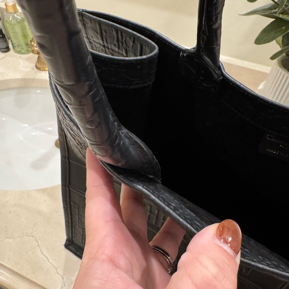 Christian Dior Large Book Tote Black Embossed Leather - Picture 16 of 16